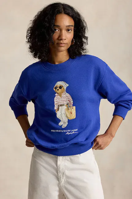 Худи свободного кроя Island FLC-KNT-SWEATSHIRT Polo Ralph Lauren, синий