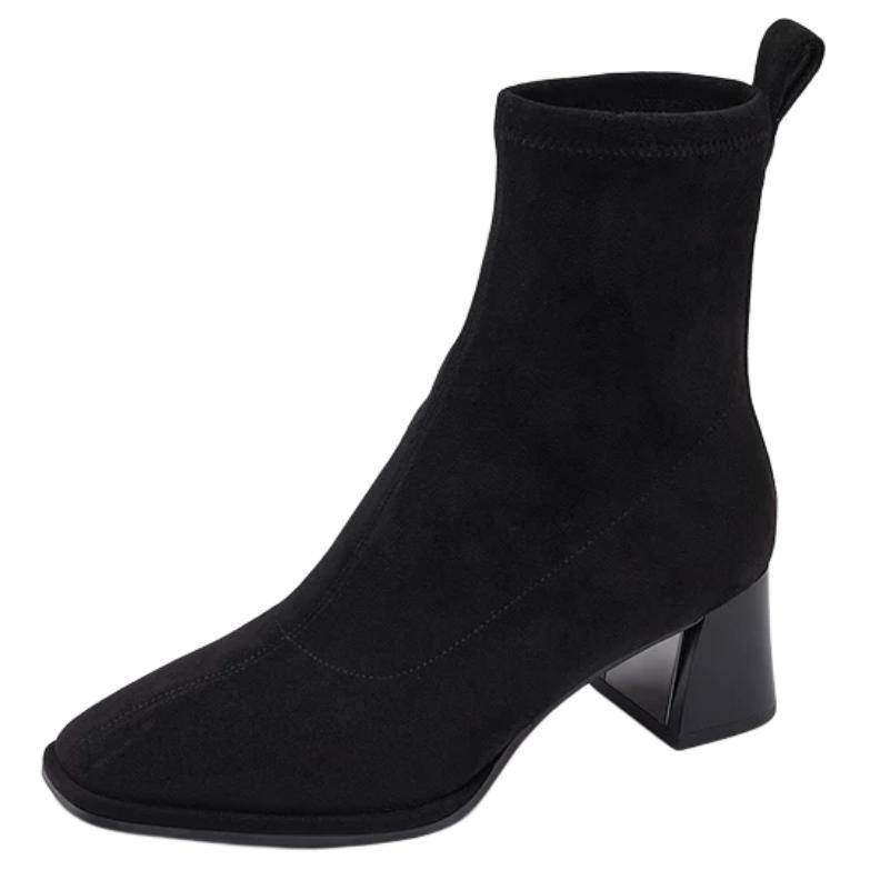 LE SAUNDA Черные женские ботинки на каблуке 5,5 см, цвет Black