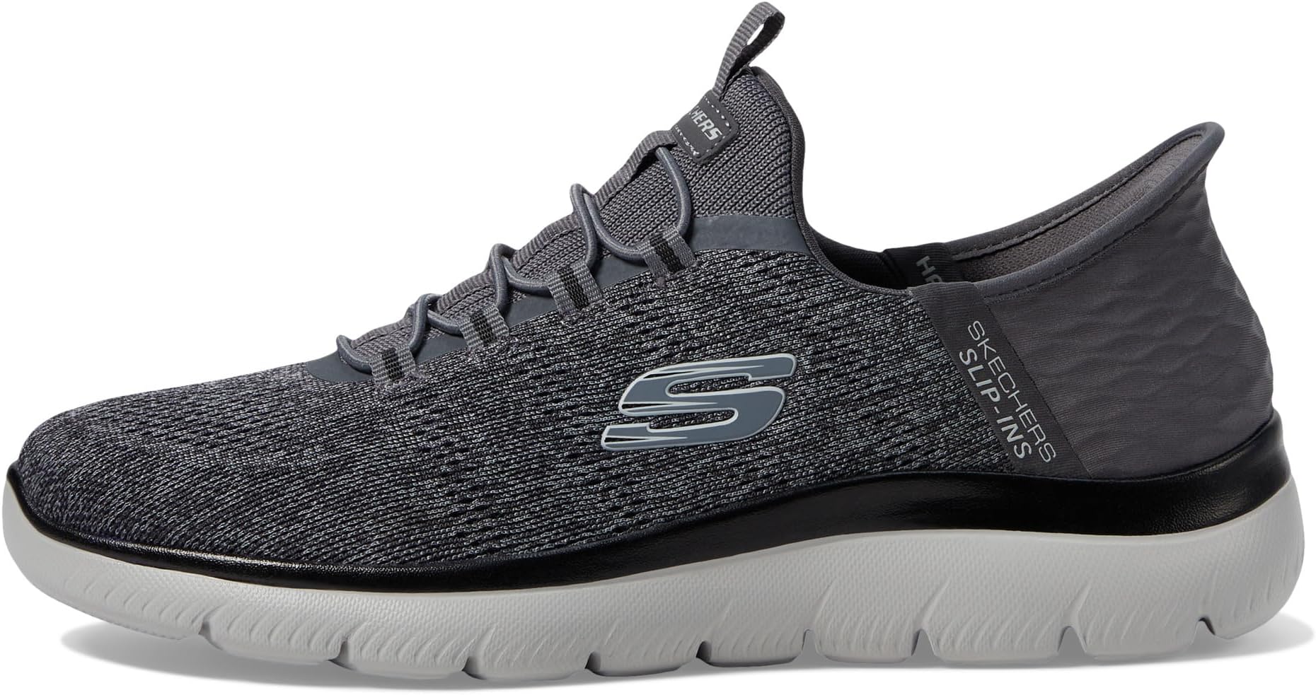 Кроссовки SKECHERS Summits Key Pace Hands Free Slip-In, цвет Charcoal/Black — фото 4