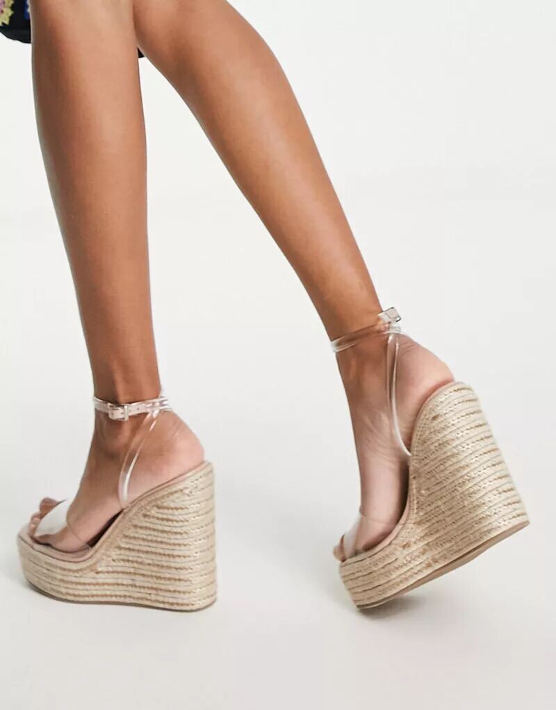 Прозрачные эспадрильи широкого кроя на танкетке ASOS Tasha — фото 4