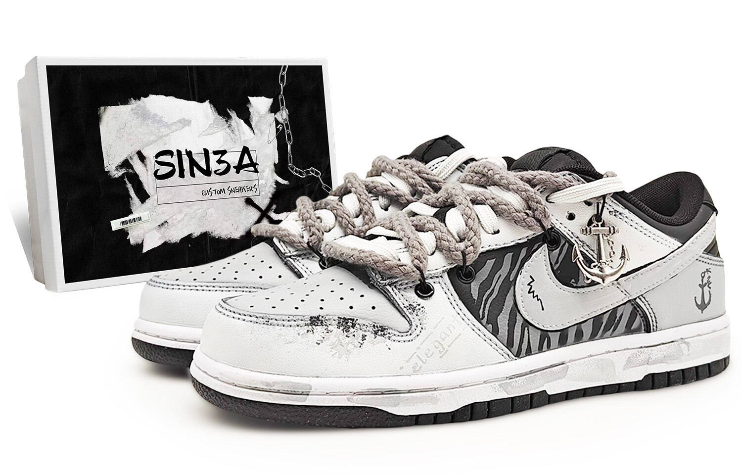 

Кроссовки для скейтбординга Dunk женские с низким верхом серый/черный Nike