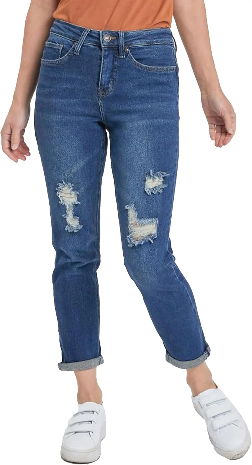 

Royalty For Me Women's YMI джинсы Vintage High Rise Rolled-Cuff Straight