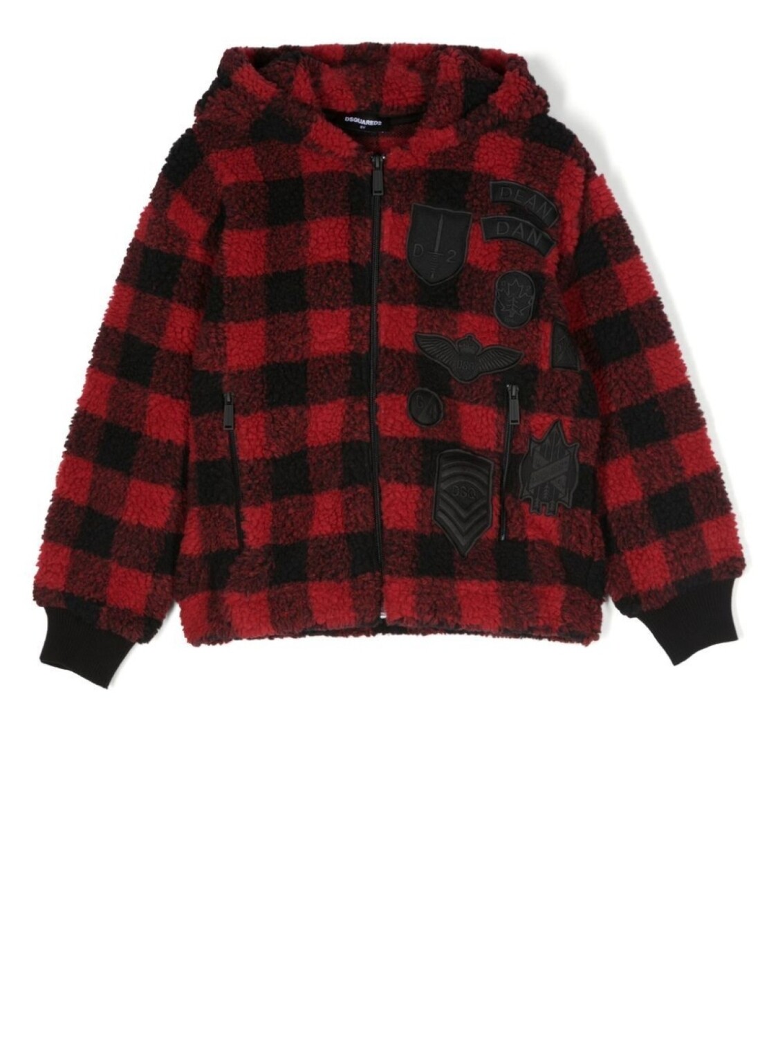 

Dsquared2 клетчатая куртка из шерпы, красный
