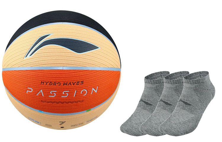 

LINING Баскетбольный мяч Badfive PU черный оранжевый размер 7 тренировочный unisex