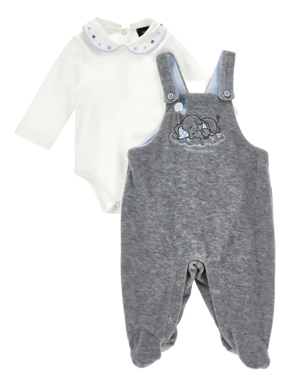 

Комплект с вышивкой в виде слона Monnalisa, серый