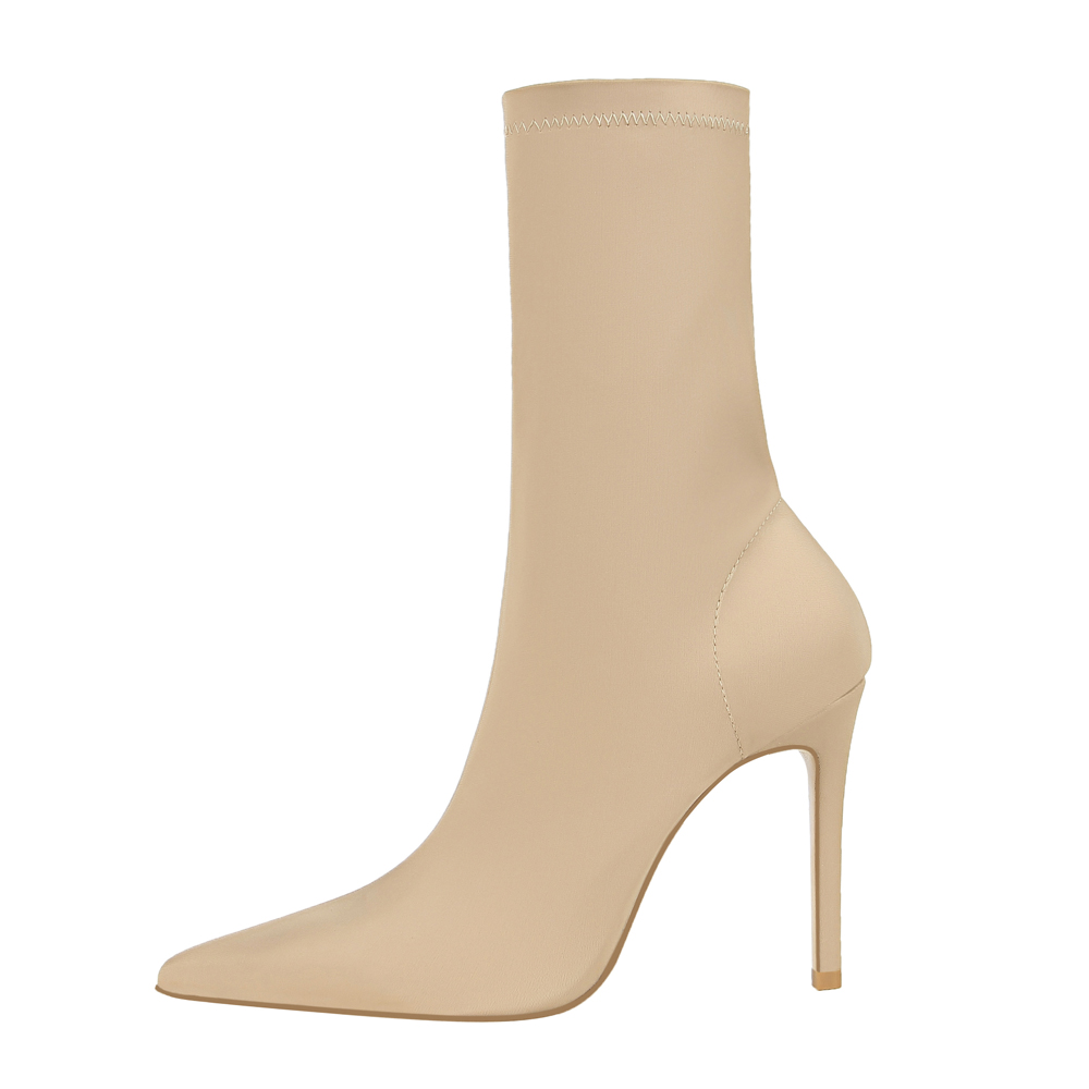 QITUMAUL Женские ботильоны на каблуке 10 см абрикос, цвет Apricot[Heel Height 10cm]