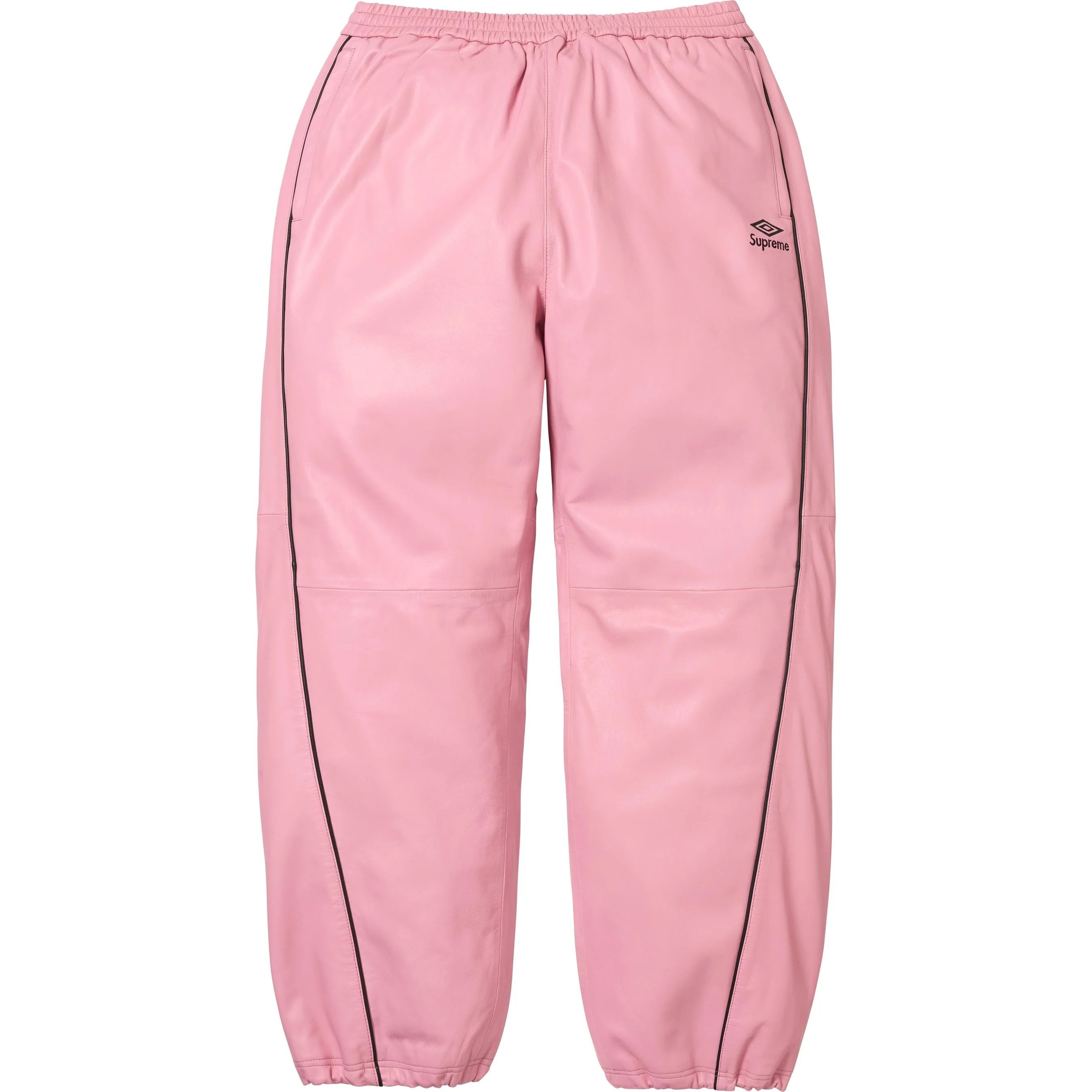 Кожаные спортивные штаны umbro collaboration fw25 week4 вязаные Supreme, черный — фото 2
