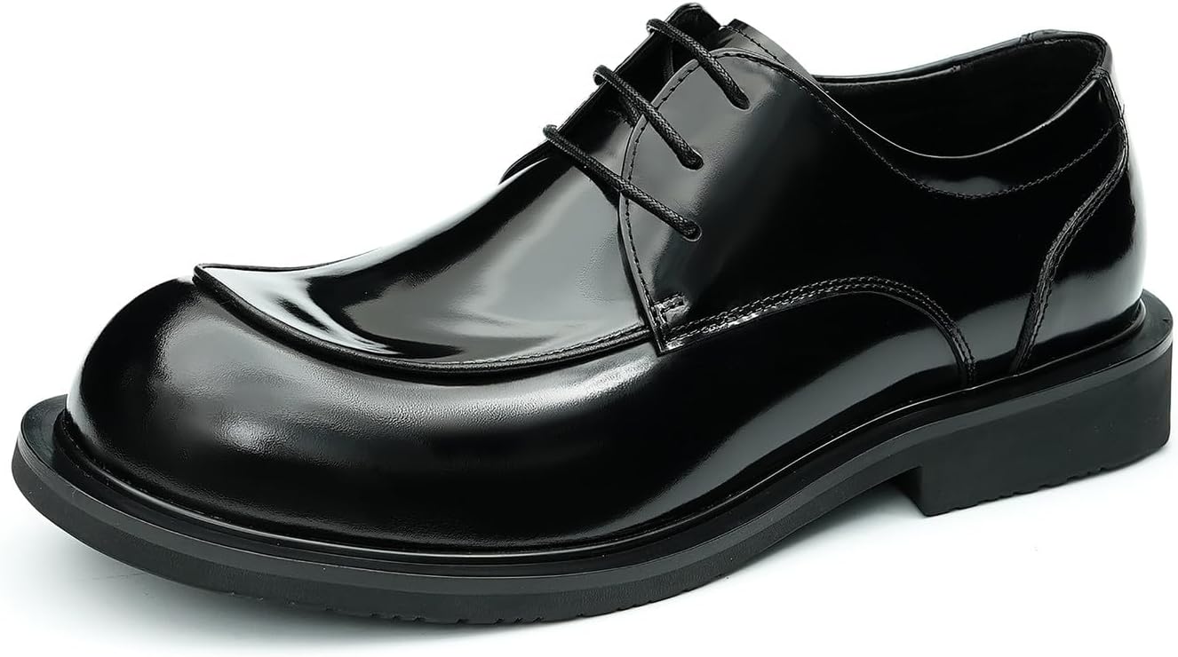 

Мужские классические туфли Santimon, повседневные оксфорды, лакированная кожа, модные деловые, вечерние, свадебные туфли с квадратным носком для прогулок, черный