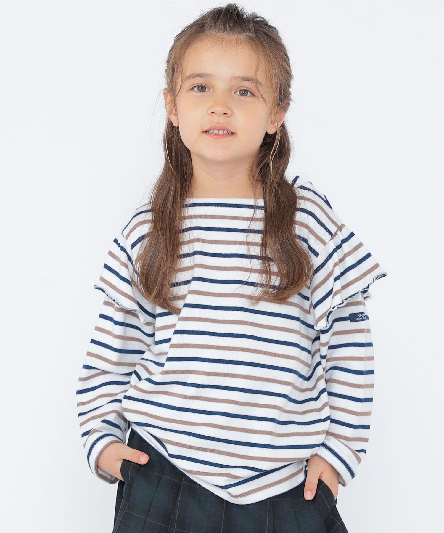 Детская футболка с длинными рукавами и оборками, размер 100-130 см SHIPS KIDS, Off white — фото 2