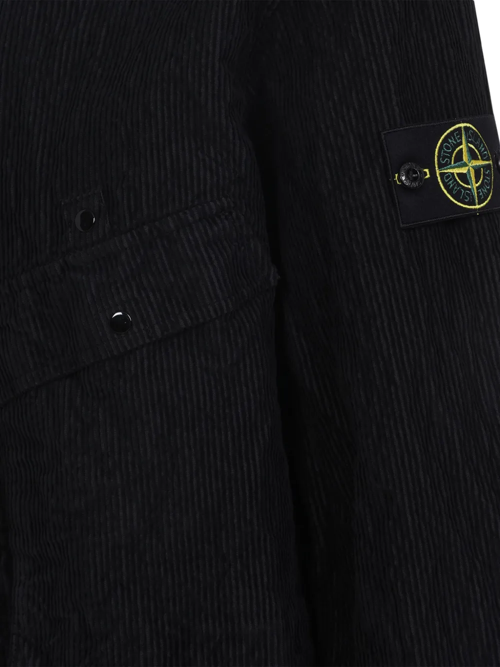 Рубашка из вельвета с накладными карманами Stone Island, черный — фото 3
