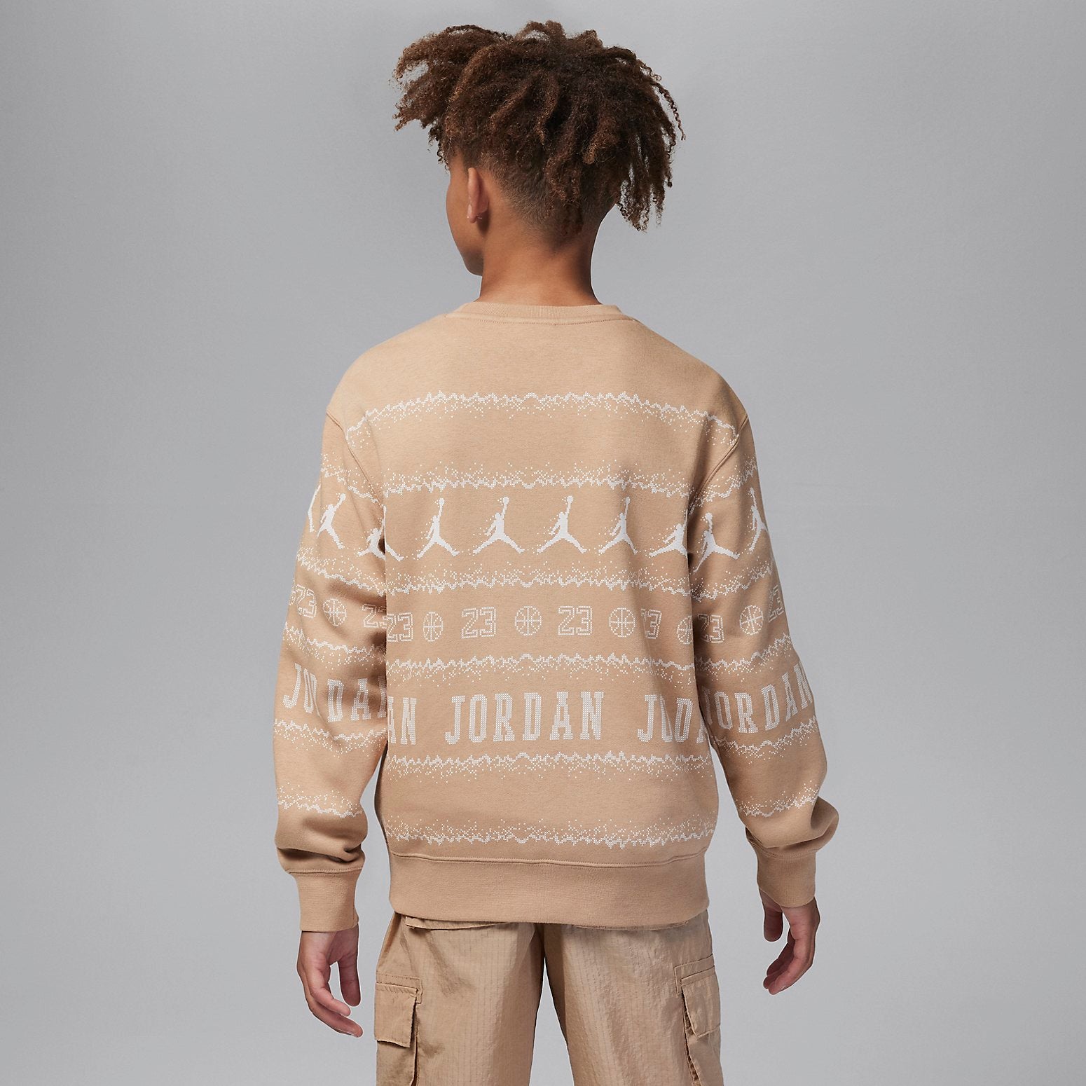 Спортивный топ (PS) Air Jordan MJ Holiday Fleece Crew Top 'Hemp' FV5658-200, желто-коричневый — фото 2
