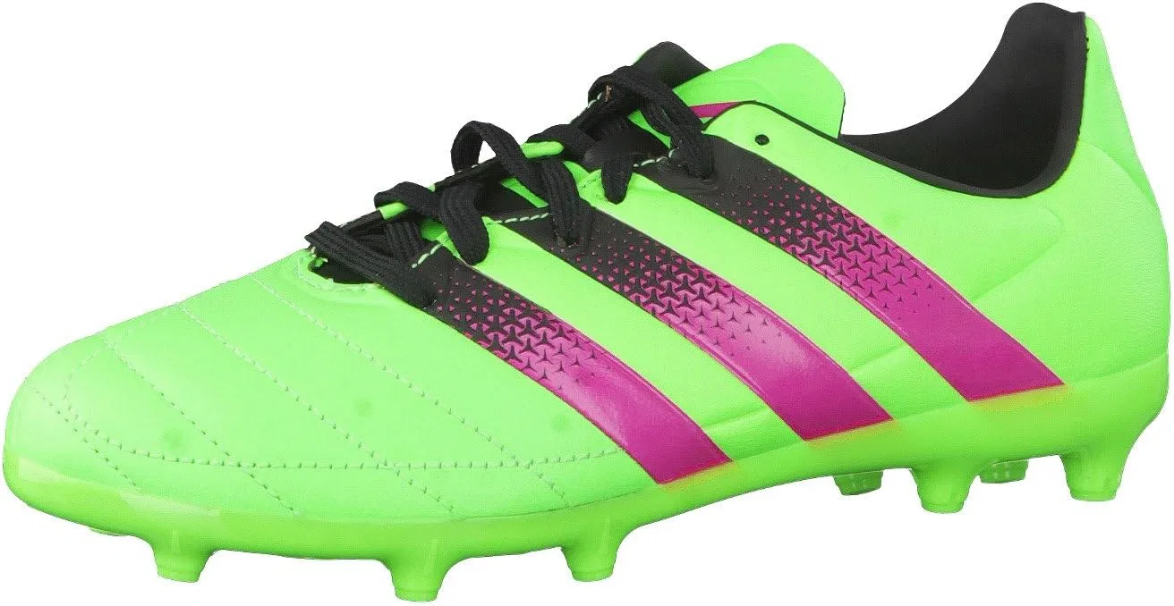 Детские кожаные кроссовки Adidas Ace 16.3 Fg/Ag J, Verde Versol Rosimp Negbas