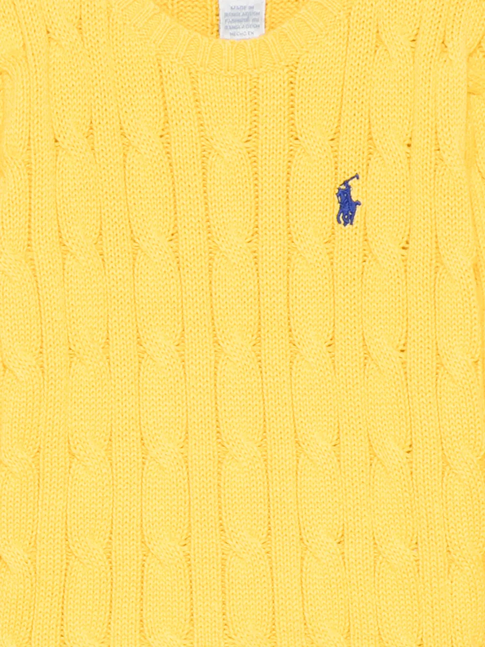 Свитер фактурной вязки Polo Ralph Lauren Kids, желтый — фото 3