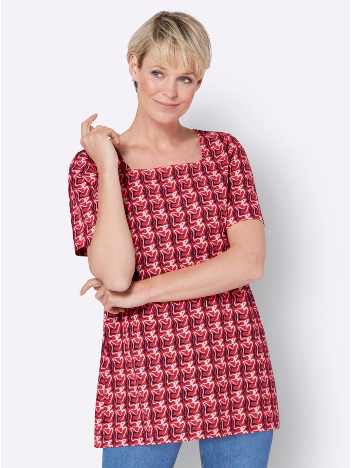 

Рубашка с длинными рукавами с розово-темно-синим принтом Sieh an!