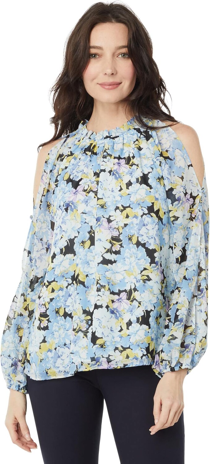

Пуловер Vince Camuto Cold-Shoulder Long Sleeve Blouse w/ Neck, цвет Sea Breeze
