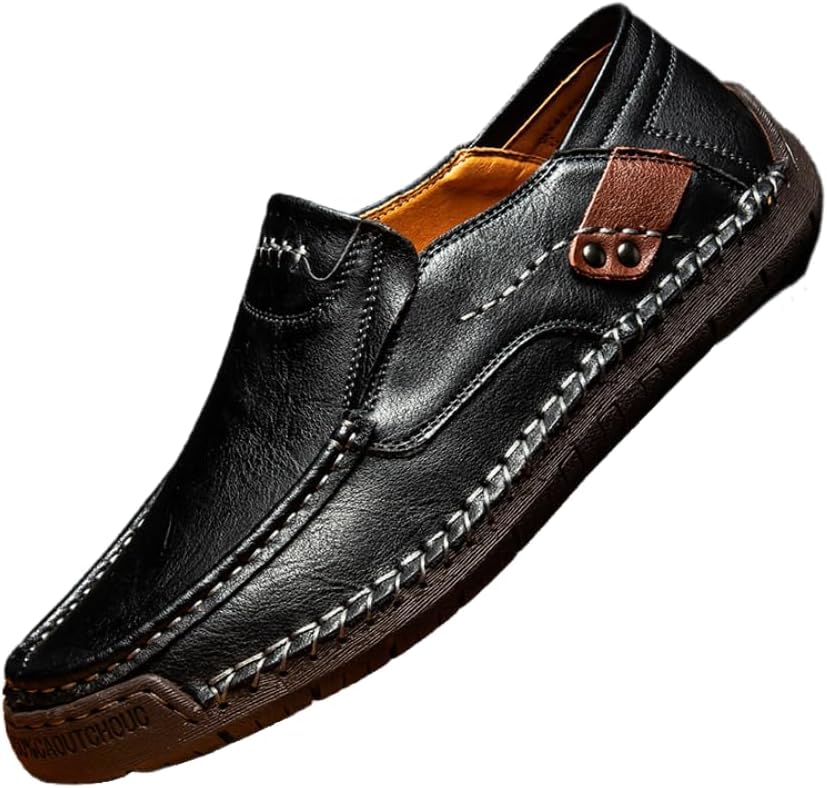 

Мужские слипоны-лоферы, повседневные кожаные туфли, легкие и удобные и ходьбы Hhhchpm, черный