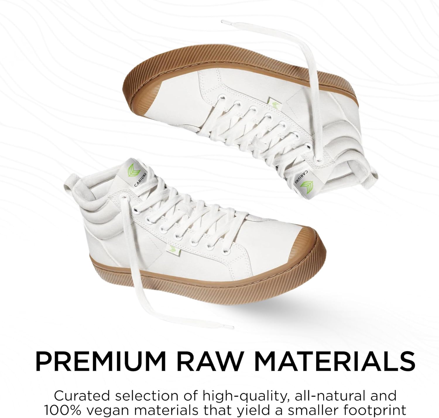 Кеды Cariuma OCA High Gum Canvas, удобная обувь для мужчин, легкая и экологичная, универсальная повседневная обувь с 100 веганскими стельками, резиновая подошва, слоновая кость — фото 3