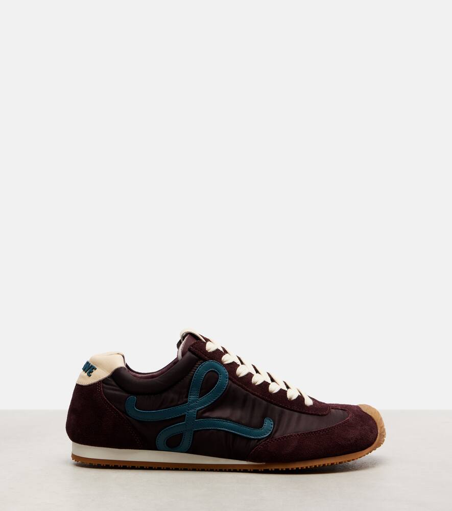 Кроссовки Flow Runner 2.0 с замшевыми вставками Loewe, Burgundy/Duck Blue/Dough — фото 4