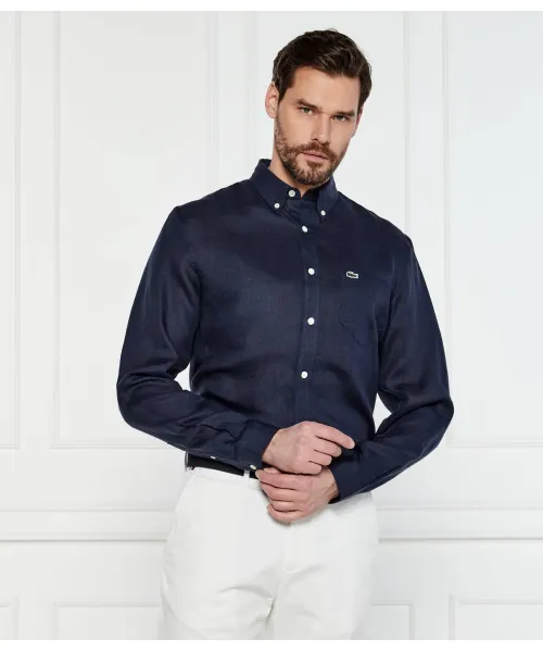 

Льняная рубашка Regular fit Lacoste, синий