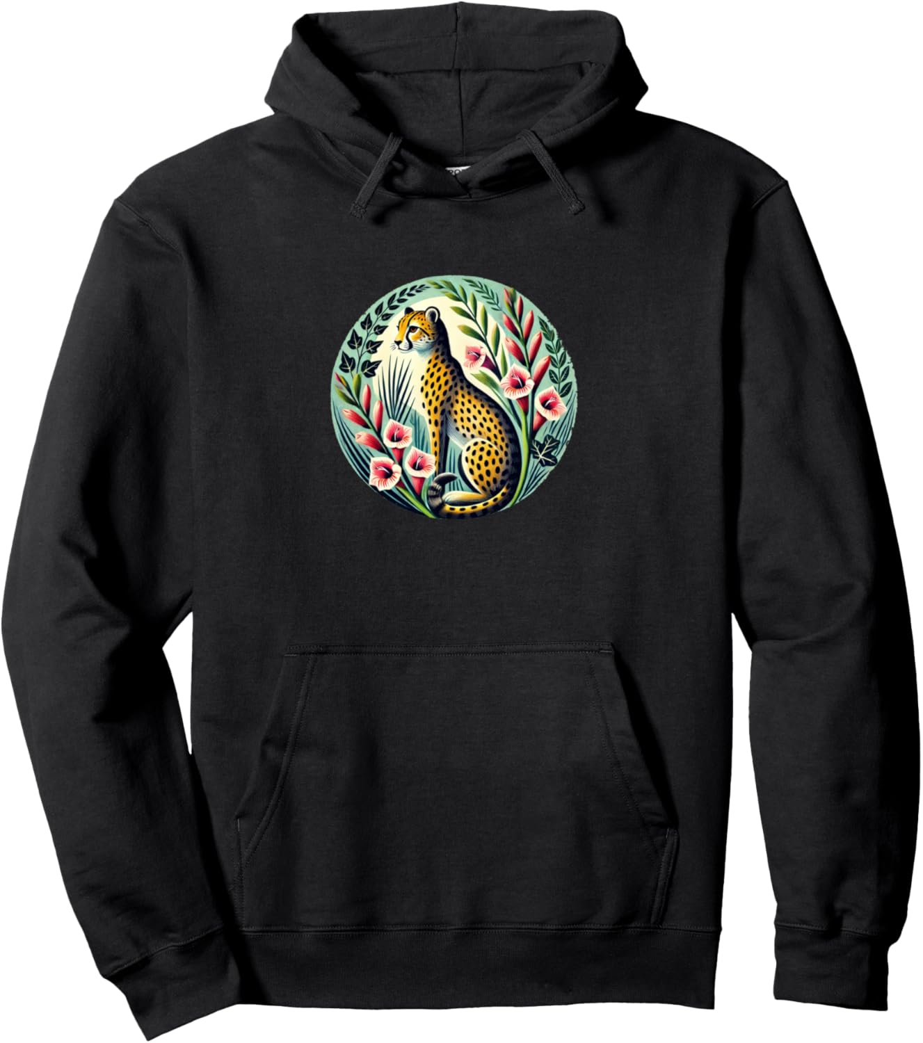 

Худи с цветочным принтом и изображением гепарда Vintage Cheetah Love Snugg, черный