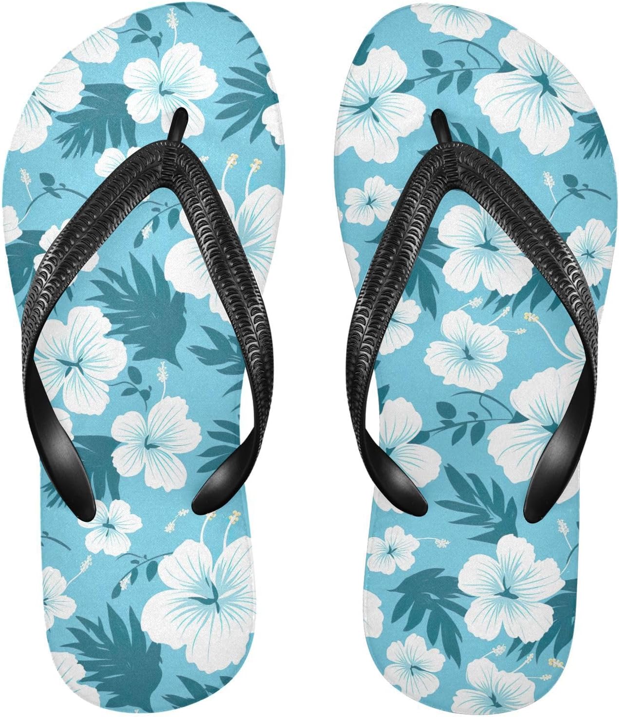 

Сланцы SPRIPORT с красочным синим цветочным узором для женщин и мужчин, удобные повседневные шлепанцы с мягкой стелькой и резиновой подошвой против скольжения, плоские сандалии для пляжа, летней прогулки