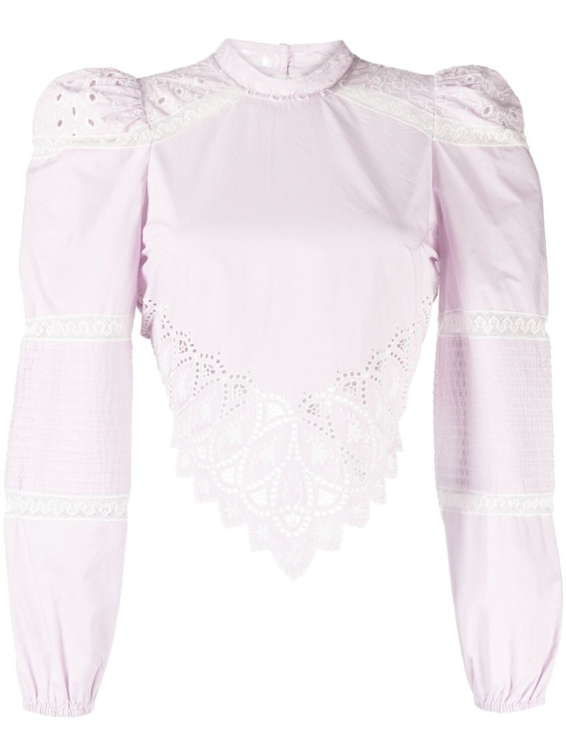 

LoveShackFancy блузка Hito с перфорацией, фиолетовый