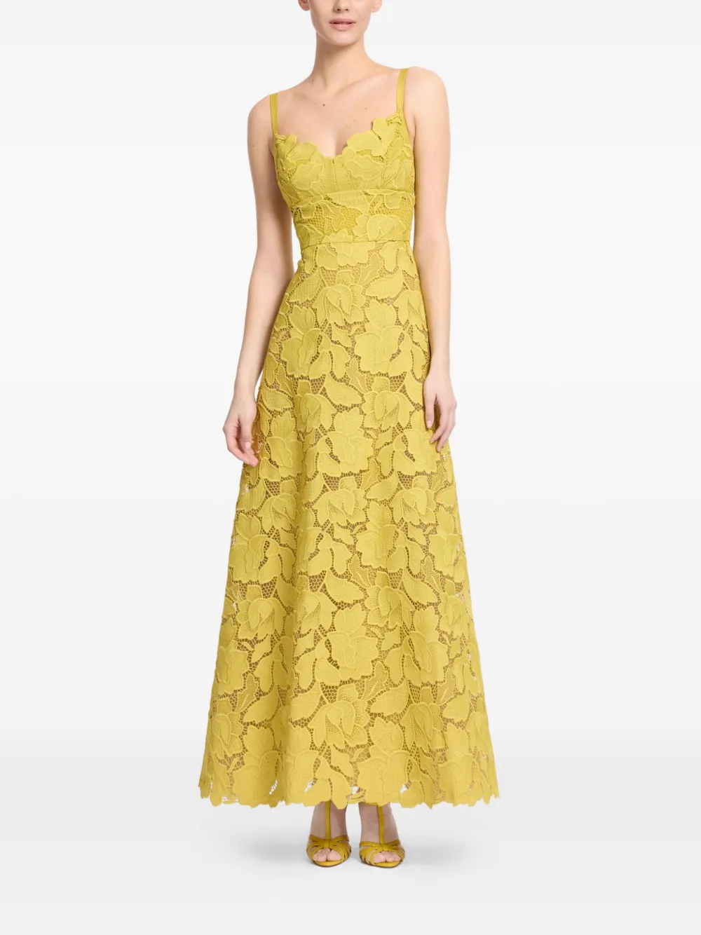 

Макраме миди-платье Elie Saab, желтый