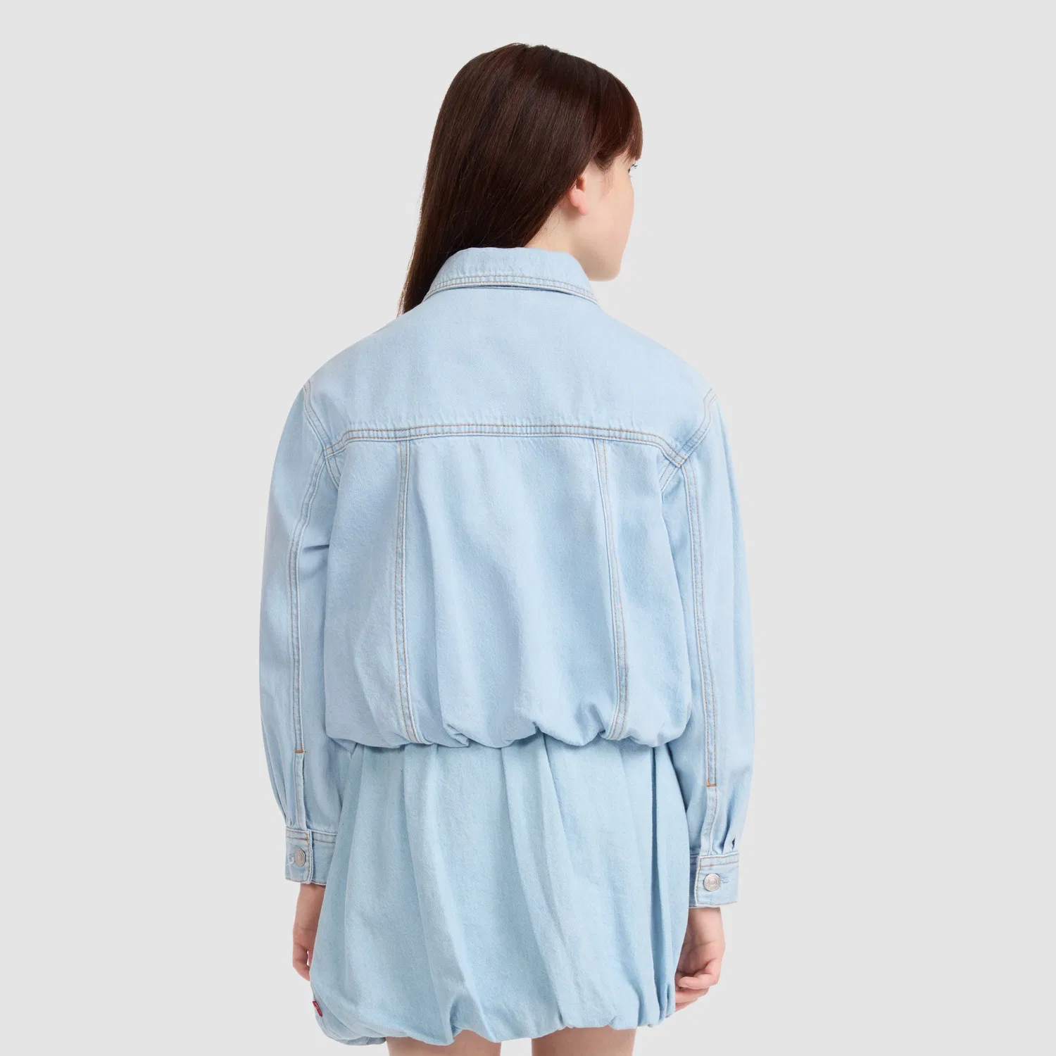 Джинсовая куртка-тракер Bubble Denim для девочек 7-16 лет Levi's, Light Wash — фото 2