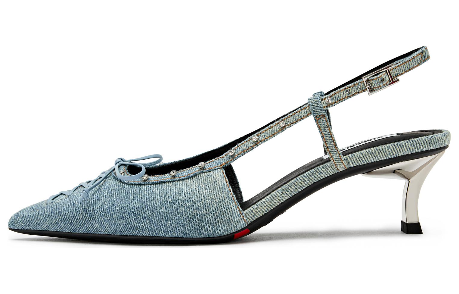Staccato Туфли Diva High Heels на расклешенном каблуке 6 см, женские, синего цвета