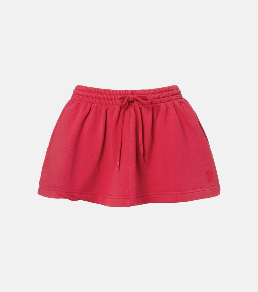 Хлопковая мини-юбка Balenciaga, красный