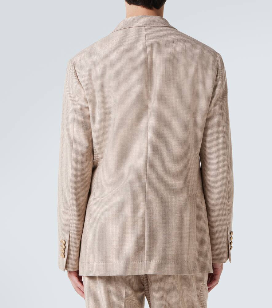 Пиджак из кашемира и шёлка в стиле houndstooth Brunello Cucinelli, Sabbia — фото 4