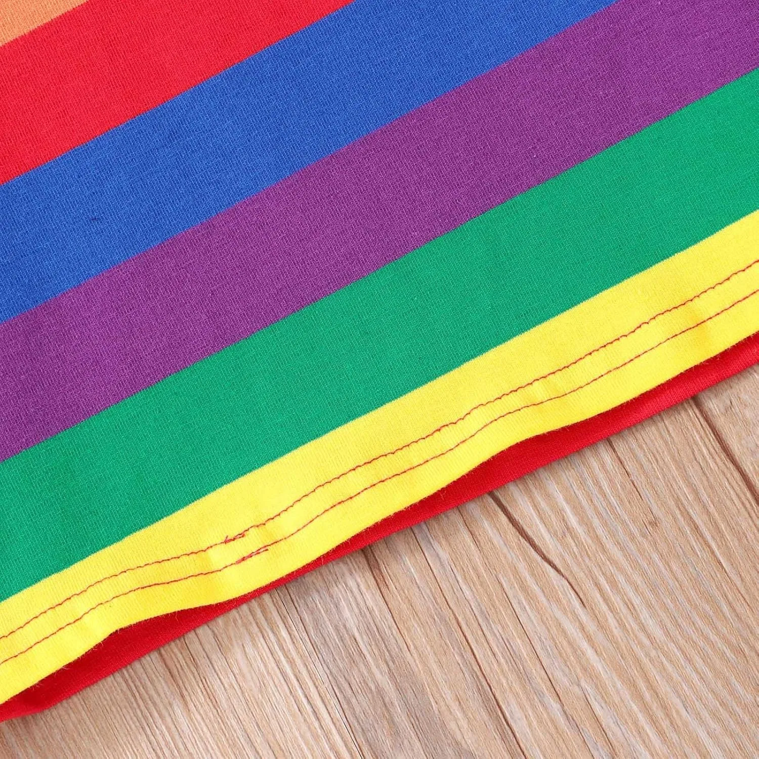 Футболка для детей Rainbow Striped Moonker, желтая — фото 4