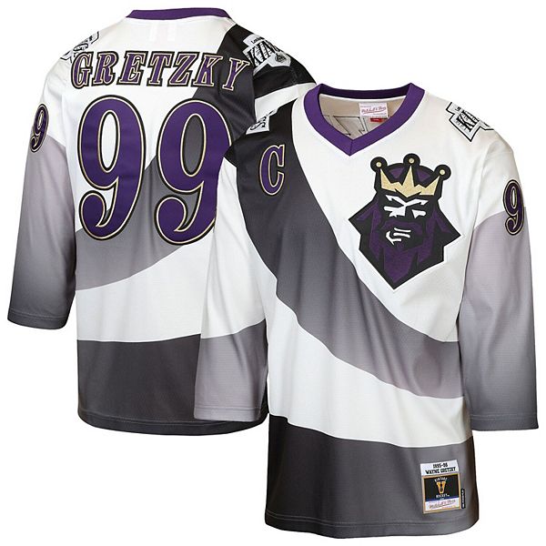 Футболка Youth Wayne Gretzky белая Los Angeles Kings 1995/96 Power Play Throwback Alternate с нашивкой капитана Mitchell & Ness — фото 2