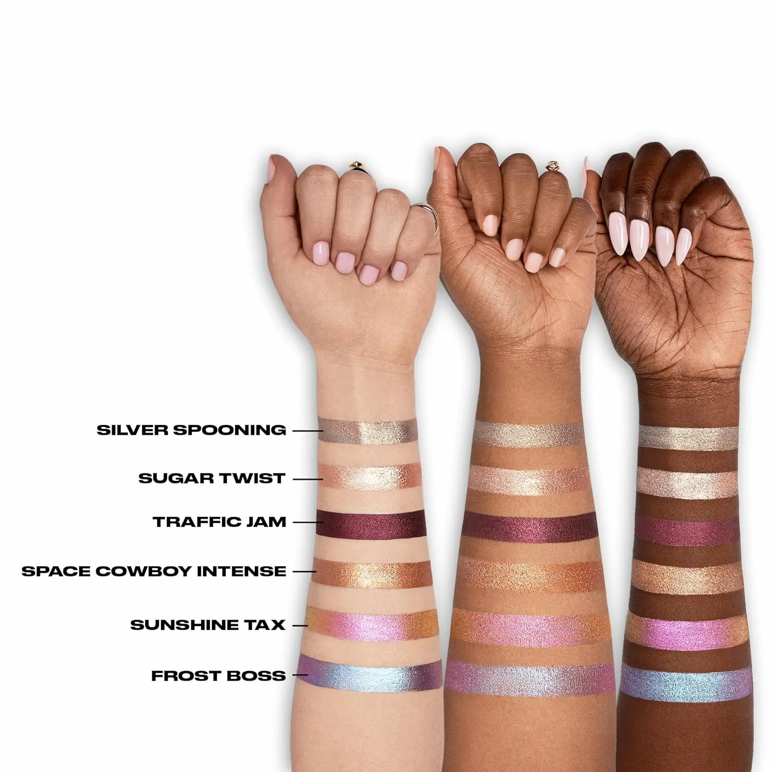 Жидкие тени для век URBAN DECAY 24/7 Glaze-On, стойкие к скатыванию, с блестками, со встроенной кисточкой, легко наносятся, подходят для путешествий - 0,1 жидкой унции, Silver Spooning (sterling silver shimmer) — фото 3