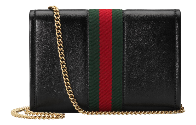 Кожаная сумка-кроссбоди Gucci Rajah с цепочкой — фото 3