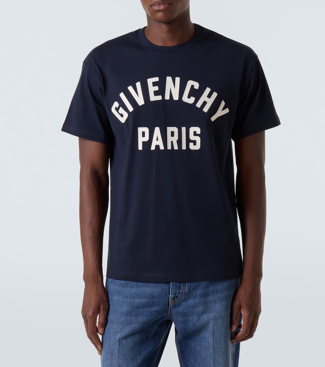 Парижская хлопковая футболка из джерси Givenchy, Navy/White — фото 3