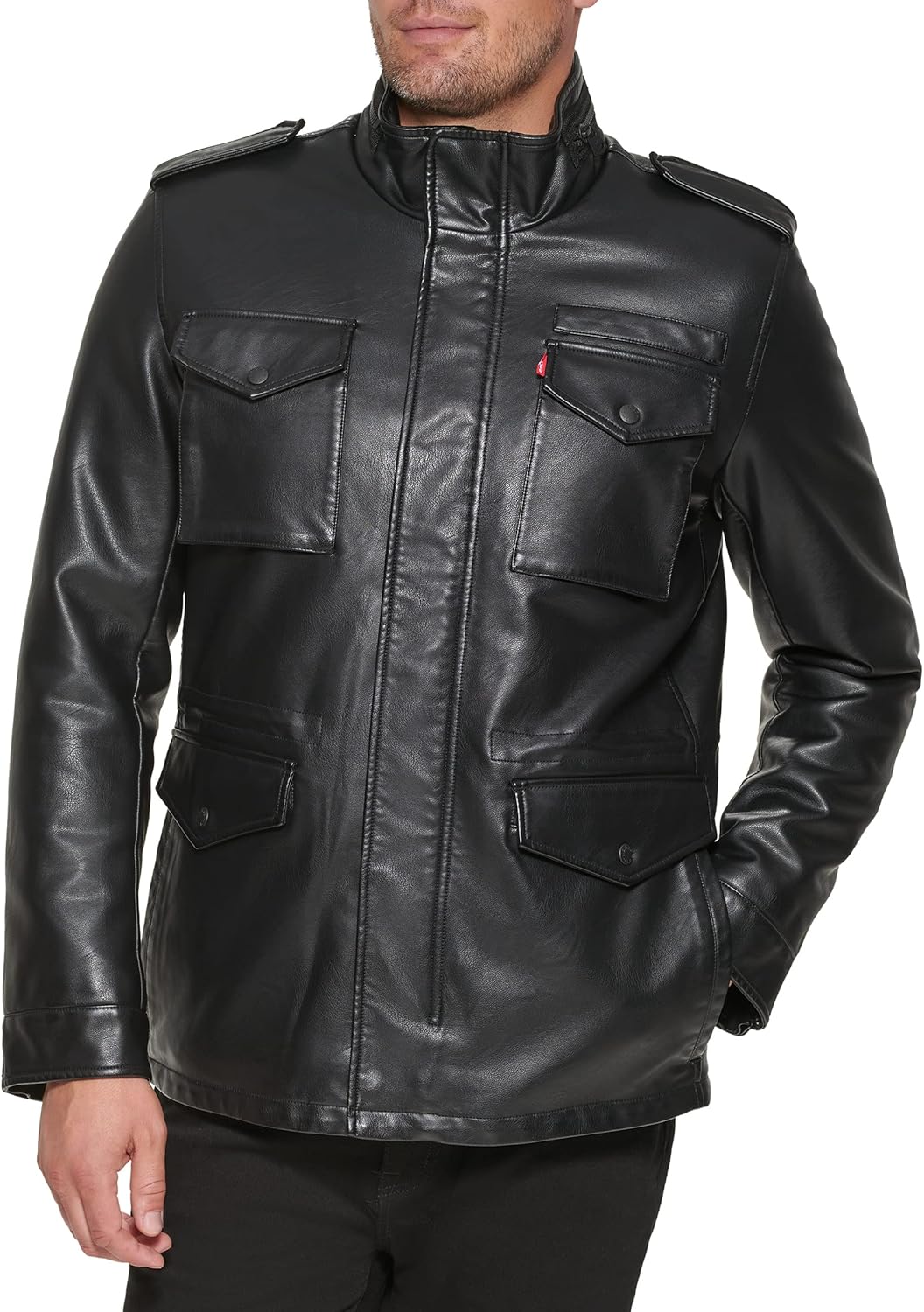 

Levi's mens Мужская полевая куртка Levi's с 4 карманами, Black Faux Leather