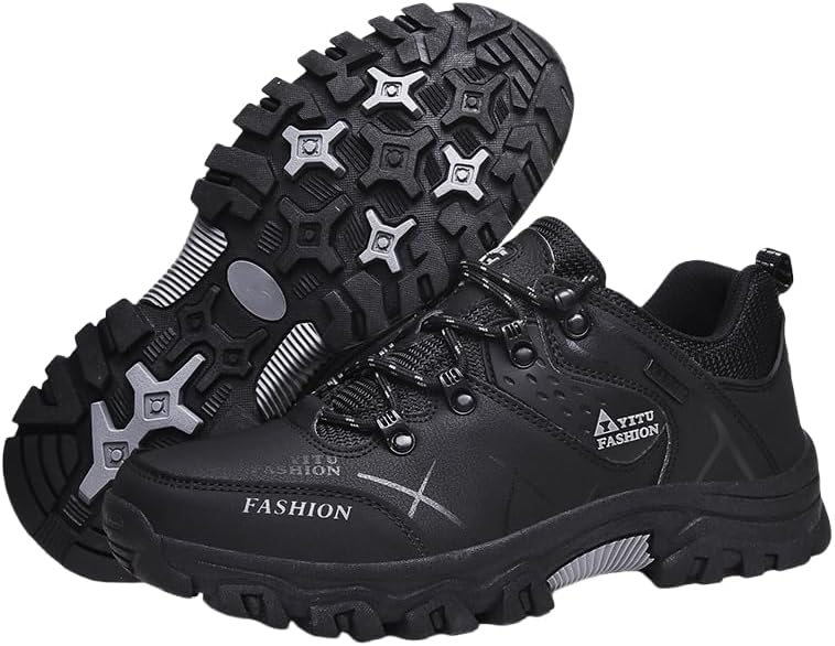 

Прочные походные ботинки для мужчин - удобные и противоскользящие для охоты, кемпинга и треккинга Hoalox, черный