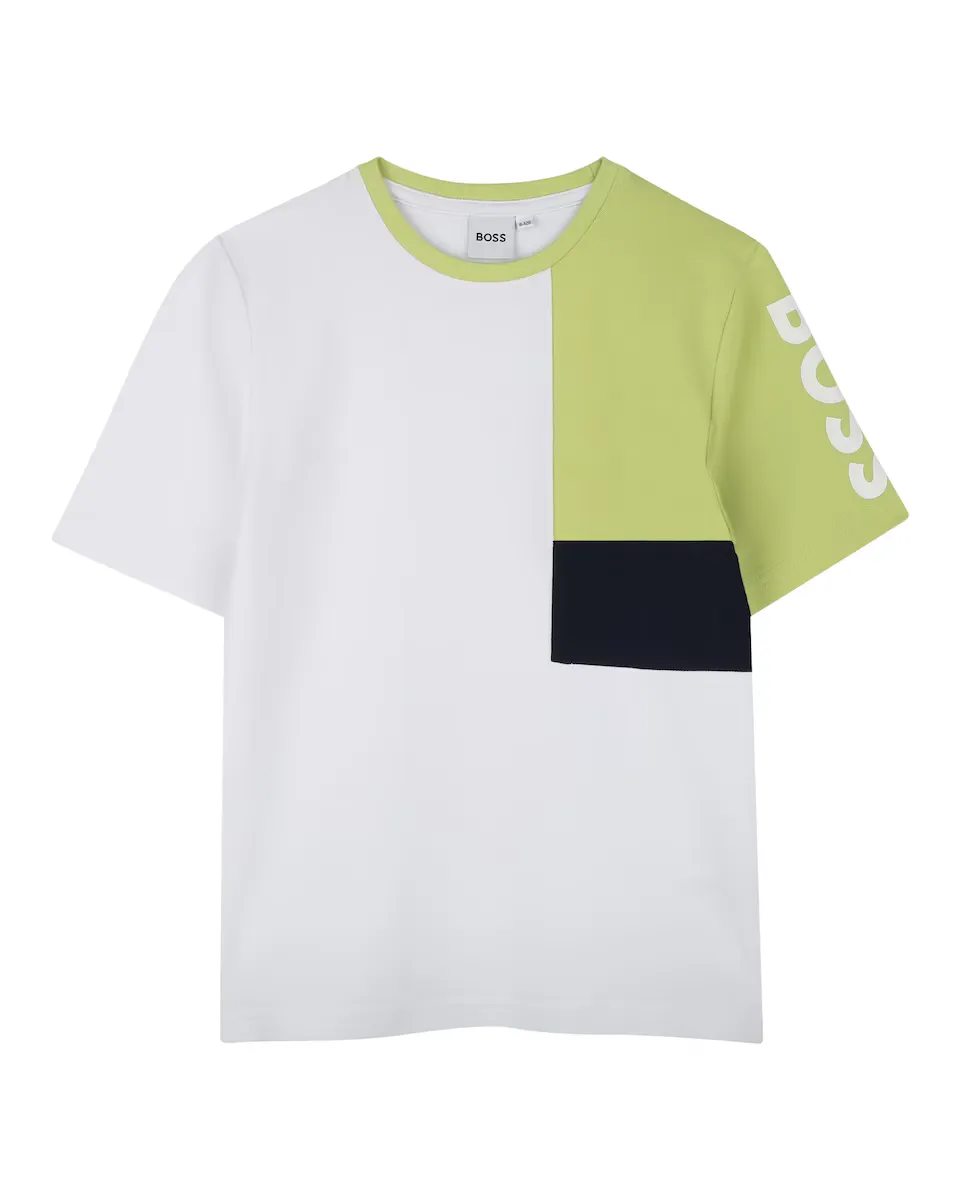 

Белая футболка с короткими рукавами для мальчика BOSS Kidswear, белый