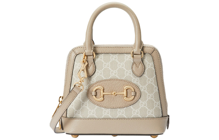 

GUCCI Сумка Horsebit 1955 года из холста с кожаной вставкой, сумка-седло, сумка через плечо, мини-сумка для женщин, цвет эбеновое дерево/бежевый