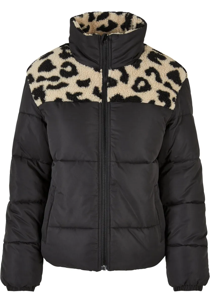

Зимняя куртка URBAN CLASSICS " Urban Classics Women's Ladies AOP Sherpa Mixed Puffer Jacket" (1 шт.), без капюшона, цвет Black/Sandleo