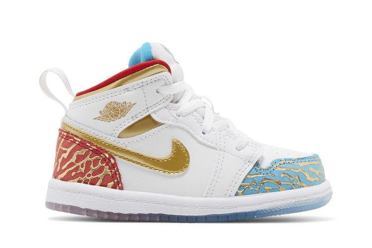 Кроссовки Air Jordan Air Jordan 1 Mid TD 'NC to Chi', белый — фото 2