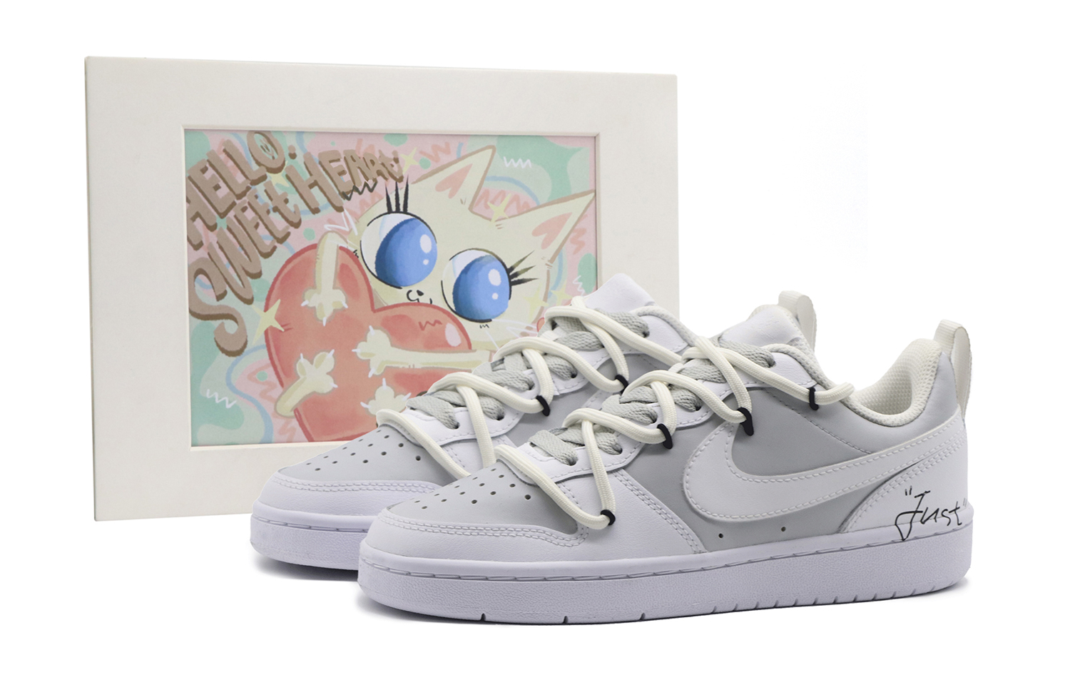 

Кроссовки Nike Court Borough Series Skateboard Shoes Women's Low-Top Gray White