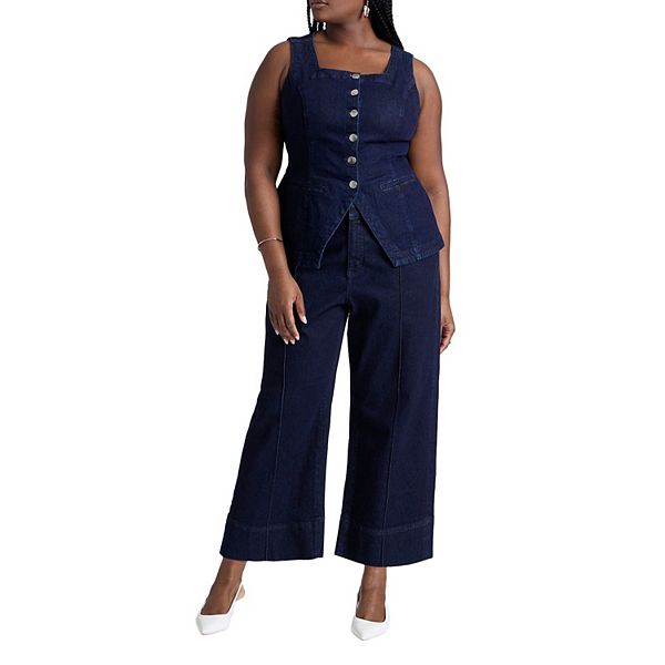 

Женские брюки-джинсы с защипами plus size Eloquii