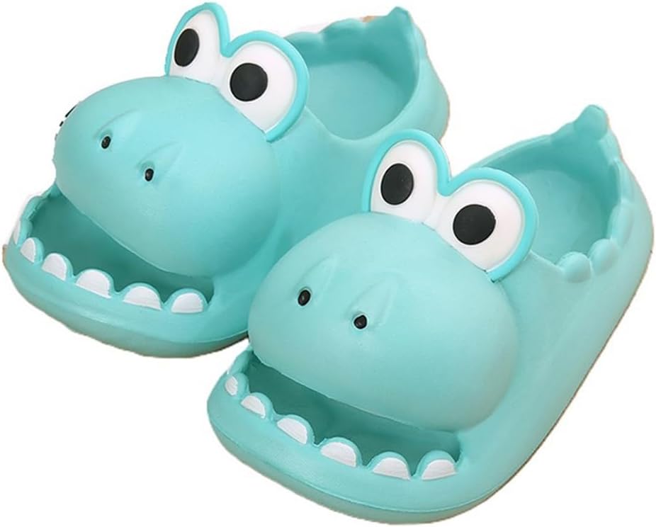 

Детские тапочки «Динозавр/Крокодил» с открытым носком и противоскользящей резиновой подошвой для душа, пляжа, двора и улицы Generic, синий