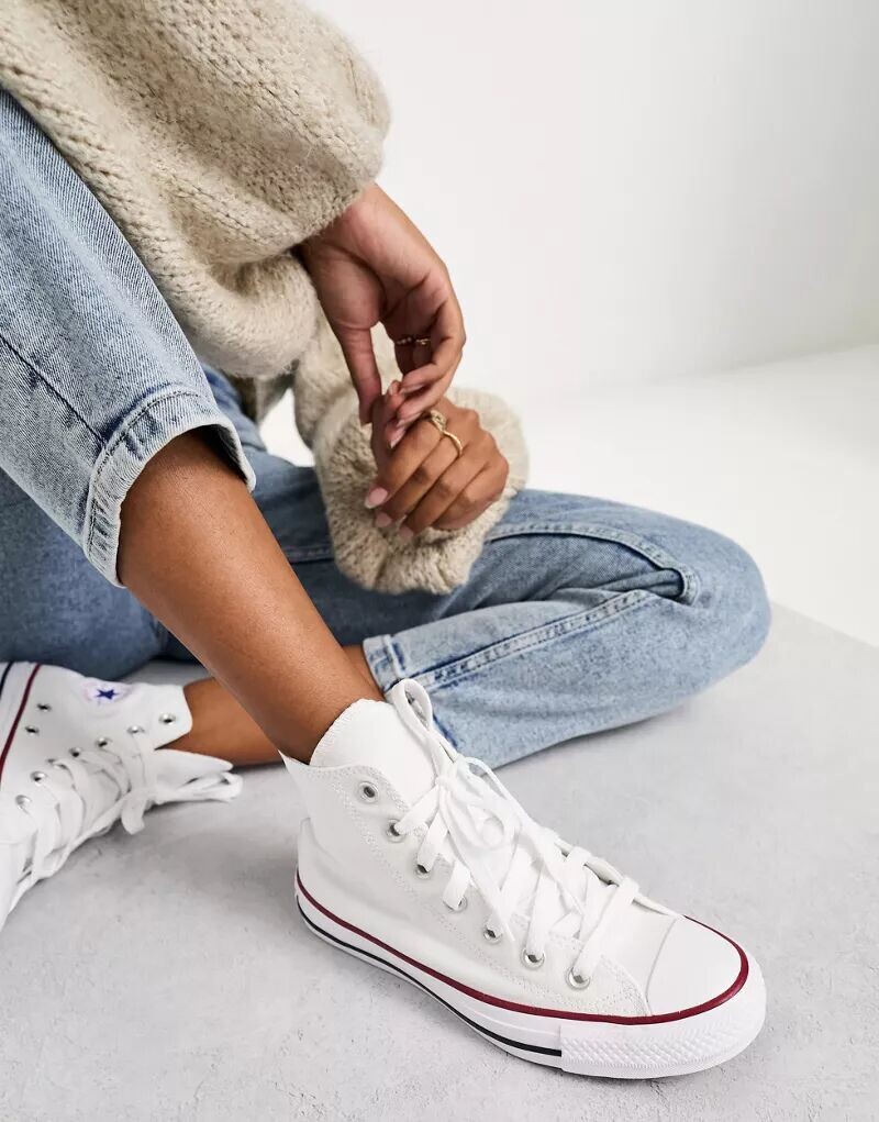 Белые кроссовки унисекс Converse Chuck Taylor All Star Hi Wide Fit — фото 3