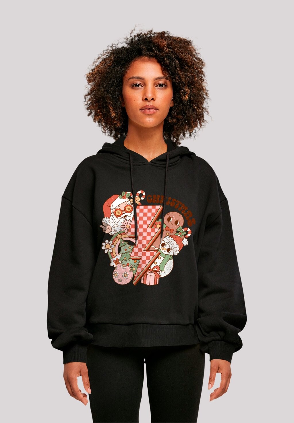

Толстовка с капюшоном GROOVY WEIHNACHTEN FLASH COZY VIBES F4NT4STIC, черный