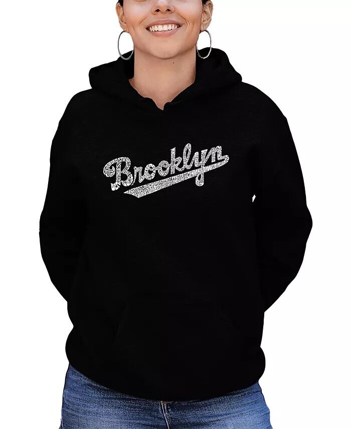 

Женская толстовка с капюшоном Word Art Brooklyn Neighborhoods LA Pop Art, черный