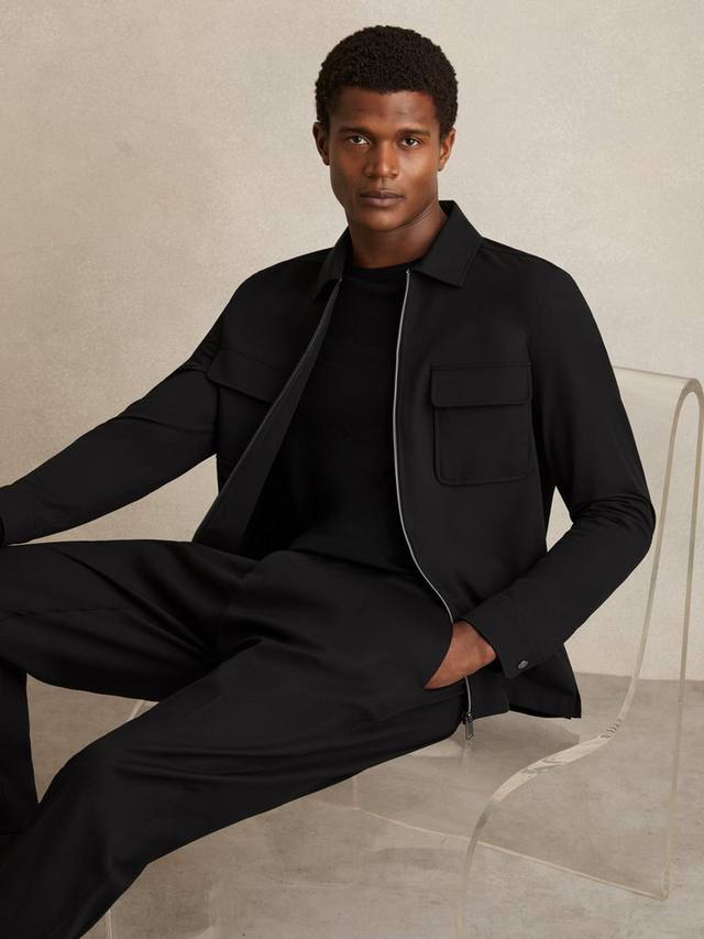 

Ascend Technical Zip Through Овершерта Reiss, Black