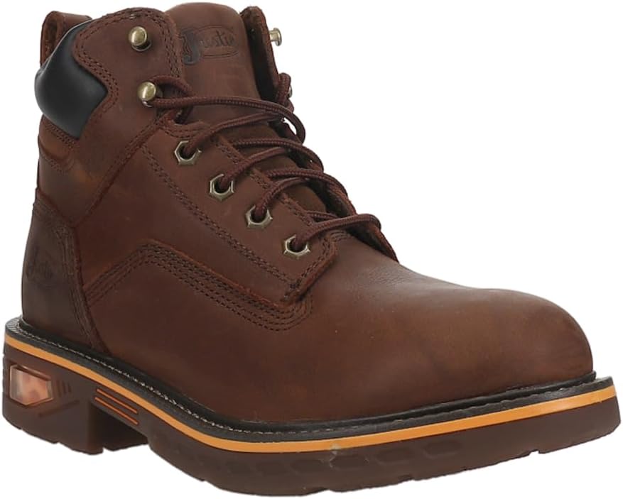 Мужские ботинки Justin Boots CR401 Resistor с водонепроницаемой шнуровкой, 15 см, коричневый — фото 2